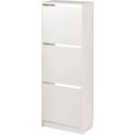 IKEA Bıssa Ayakkabı Dolabı, 49X28X135 Cm, 3 Bölmeli Beyaz Renk