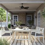 IKEA BONDHOLMEN yemek masası ve sandalye seti beyaz-bej - 09551243
