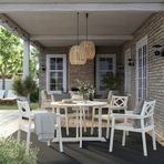 IKEA BONDHOLMEN yemek masası ve sandalye seti beyaz-bej - 19549834