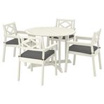IKEA BONDHOLMEN yemek masası ve sandalye seti beyaz-bej - 29549843