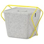 IKEA BRANNBOLL kapaklı kutu gri-sarı - 50586536