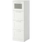 IKEA Brimnes 4 Çekmeceli Şifonyer Beyaz Buzlu Cam 39 124 cm