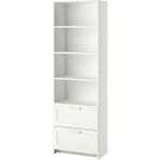Ikea Brımnes Kitaplık 60 x 190 cm Beyaz Çekmeceli Raflı Tasarım Dar Alanlara Uygun