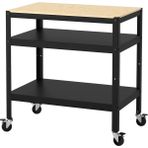 Ikea Bror Servis Sehpası Siyah 85 x 55 cm Tekerlekli 50 kg Kapasiteli