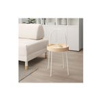 IKEA Burvık Yan Sehpa Beyaz Bej 38 Cm