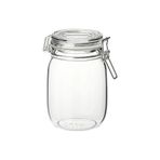 IKEA Cam Kavanoz, Hava Geçirmez Kapak, Kilitli Conta, 1 Litre, Beyaz