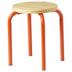 IKEA Çam Tabure Turuncu Renk Meridyendukkan 45 cm Yuvarlak Tabure Tekli