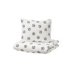 IKEA Çarşafsız Tek Kişilik Çocuk Nevresim Takımı 150x200/50x60 cm Futbol Temalı Siyah-Beyaz