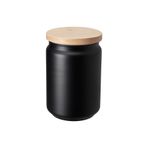 IKEA Çay Kahve Kavanozu, 1 lt, Siyah, Cam-Bambu Kapak