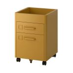 IKEA Çekmeceli Çelik Ofis-Makyaj-Eşya Düzenleyici Keson Hardal Sarı Renk 42x61 Cm Tekerlek - 1 Adet