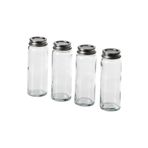 IKEA Citronhaj Dörtlü Cam-Paslanmaz Çelik Baharat Kavanozu, 10 cl