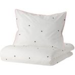 IKEA Çocuk Nevresim Takımı Tek Kişilik 150X200 Pembe Beyaz Puantiye Desenli Beyaz Nevresim - 100 x 110 cm - Antrasit