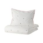 IKEA Çocuk Nevresim Takımı Tek Kişilik 150X200/50X60 cm Beyaz-Puantiye Desenli Beyaz Nevresim Çarşafsız - 150 x 200 cm