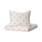 IKEA Çocuk Nevresim Takımı Tek Kişilik Kalpli 150X200/50X60 cm Kız Çocuk - 150 x 200 cm - Beyaz