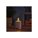IKEA COZY ROOM - LED'li blok mum , 3 adet, beyaz, 9 cm, pilli, 1 Adet