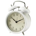 IKEA Dekad Analog Nostalji-alarmlı saat çanlar çalar saat ile metal kasa ve ön cam – G x D x Y 10 x 6 x 14 cm – Beyaz