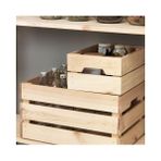 IKEA Dekoratif Kutu, Çam 23 x 31 x 15 cm Ev Düzen Kutu Sepet Masif Çam Ağacı - Bej