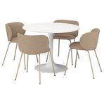 IKEA DOCKSTA/KRYLBO yemek masası takımı beyaz-Tonerud koyu bej - 99568121