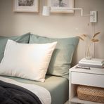 IKEA DVALA lastikli çarşaf gri-yeşil - 50549643