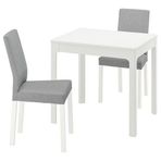 IKEA Ekedalen Kattıl Beyaz Knisa Açık Gri 2 Sandalyeli Mutfak Masası Takımı
