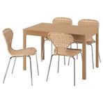 IKEA EKEDALEN/ALVSTA yemek masası takımı meşe-rattan - 89571204