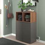 IKEA EKET dolap kombinasyonu koyu gri-ceviz görünüm - 89492768