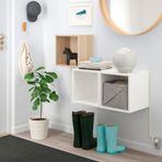 IKEA EKET duvar dolabı kombinasyonu ağartılmış meşe görünümlü-beyaz - 39286351