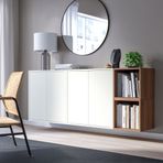 IKEA EKET duvar dolabı kombinasyonu beyaz-ceviz görünüm - 29492691
