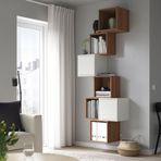 IKEA EKET duvar dolabı kombinasyonu beyaz-ceviz görünüm - 49490323