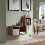 IKEA EKET duvar dolabı kombinasyonu ceviz görünümlü - 89490279
