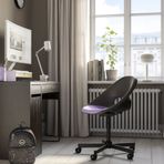 IKEA ELDBERGET/MALSKAR çalışma sandalyesi koyu gri siyah-lila - 59553447