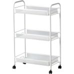 IKEA Elite Hornavan Tekerlekli Servis Arabası - Sehpası - Metal / Beyaz - 26 x 48 x 77 cm 1 Adet