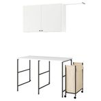IKEA Enhet Antrasit Beyaz 139x63.5 cm Çamaşır Odası ve Banyo İçin Raf Kombinasyonu