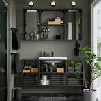 IKEA ENHET/TVALLEN banyo mobilyası seti antrasit - 49547353