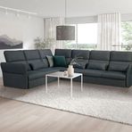 IKEA Fammarp Tallmyra Siyah-Gri 5'li Köşe Kanepe