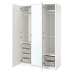 IKEA /FARDAL/AHEIM gardırop parlak cila beyaz-ayna - 89502357