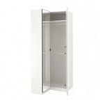 IKEA /FARDAL/AHEIM köşe gardırop parlak cila beyaz-ayna - 99502658