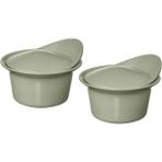 IKEA Fargklar, Fırın-Servis Kabı, Mat Açık Yeşil, 15X13 cm 2 Adet , Kapaklı - 12 cm