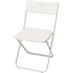IKEA Fejan Katlanabilir Sandalye Beyaz Plastik Oturum ve Metal Ayak ile Yüksek Dayanıklılık