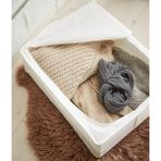 IKEA Fermuarlı Saklama Kutusu 43X53X19 cm Düzenleme Kutusu Polyester Organizer Kutu Beyaz Hurç