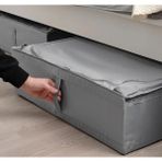 IKEA Fermuarlı Saklama Kutusu 65X53X19 cm Düzenleme Kutusu Polyester Organizer Kutu Koyu Gri Hurç