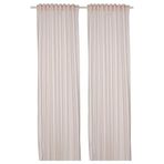 IKEA Fon Perde/2 Kanat, MeridyenDukkan Beyaz-Bej Renk-Çizgili Model 120x300 cm