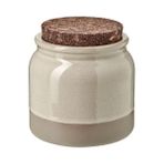 IKEA Gladelıg Serisi Ile Eşleşen Seramik Kavanoz 2 Adet Bej Renk 1 Lt Sırlı Yüzey-Mantar Kapak - Bej Rengi - 1000 ml