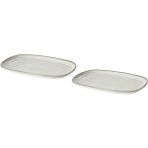 IKEA Gladelıg Tabak Seti, Gri Renk 20X13 Cm, 2 Adet Servis-Sunum Tabağı Stoneware - Yok