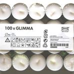 Ikea Glimma 100 Çaydanlık Mumu, Beyaz, 4 Saat Yanma Süresi