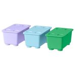 IKEA GLIS kapaklı kutu lila-mavi-yeşil - 00604118