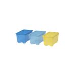 IKEA Glis Kapaklı Kutu, Sarı-Mavi, 17x10x8 cm, 3 Parça Set