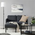 IKEA GLOSTAD 2'li kanepe ve puf knisa koyu gri - 49543920
