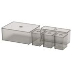 IKEA Godmorgon 5'li Kutu Seti, Takı ve Makyaj Organizeri, Gri