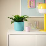 IKEA GRADVIS seramik saksı mavi-turkuaz - 40569330